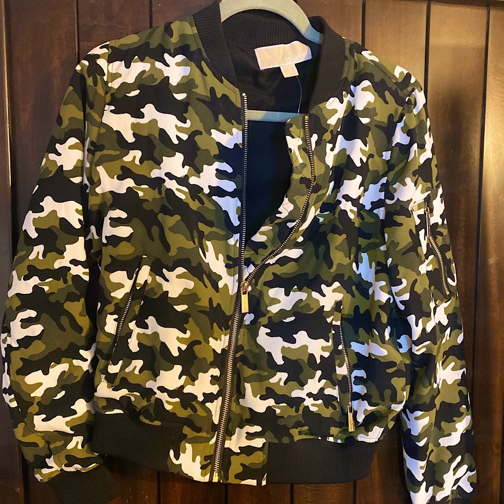 Michael Kors Women’s Camo zip up Bomber Jacket XS